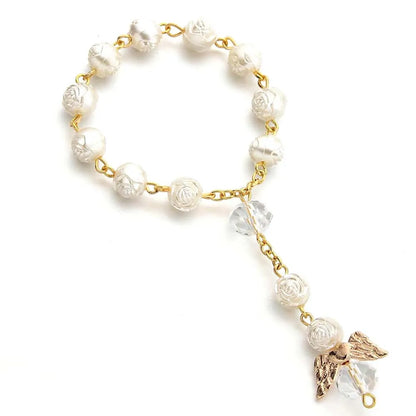 10/20/50pcs Religious Ornaments Religion Catholic Communion Cup Gift Angel Baptism Rosary Bracelet Bead