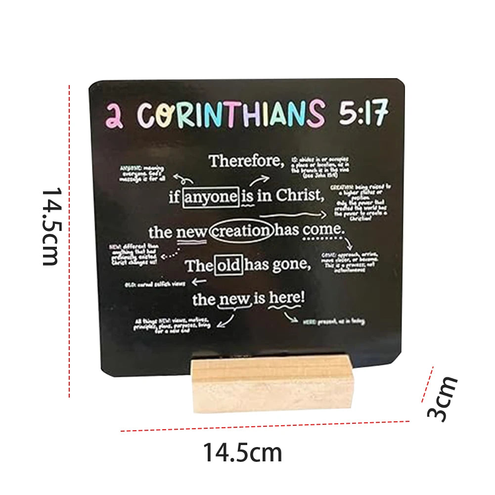 52 Pieces/Set Bible Verse Cards with Wooden Stand Scripture Memory Cards Christian Graduation Cards for Every Week of The Year