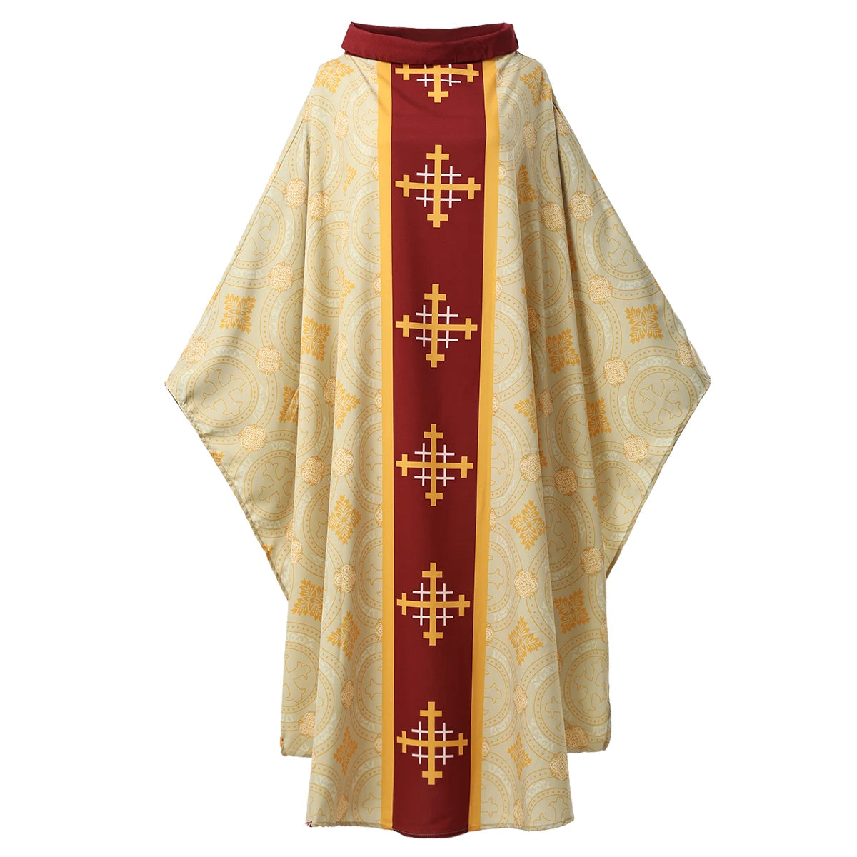 Men's Church Pastor Celebrant Chasuble Priest Vintage Robe Gown Cape Cassock Vestment