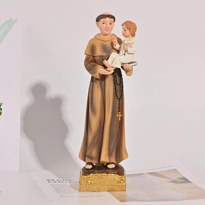 Saint Joseph Carrying Child Jesus Statues Religious Figurines Resin Model Sculpture St. Joseph God Christ Church Desk Décor