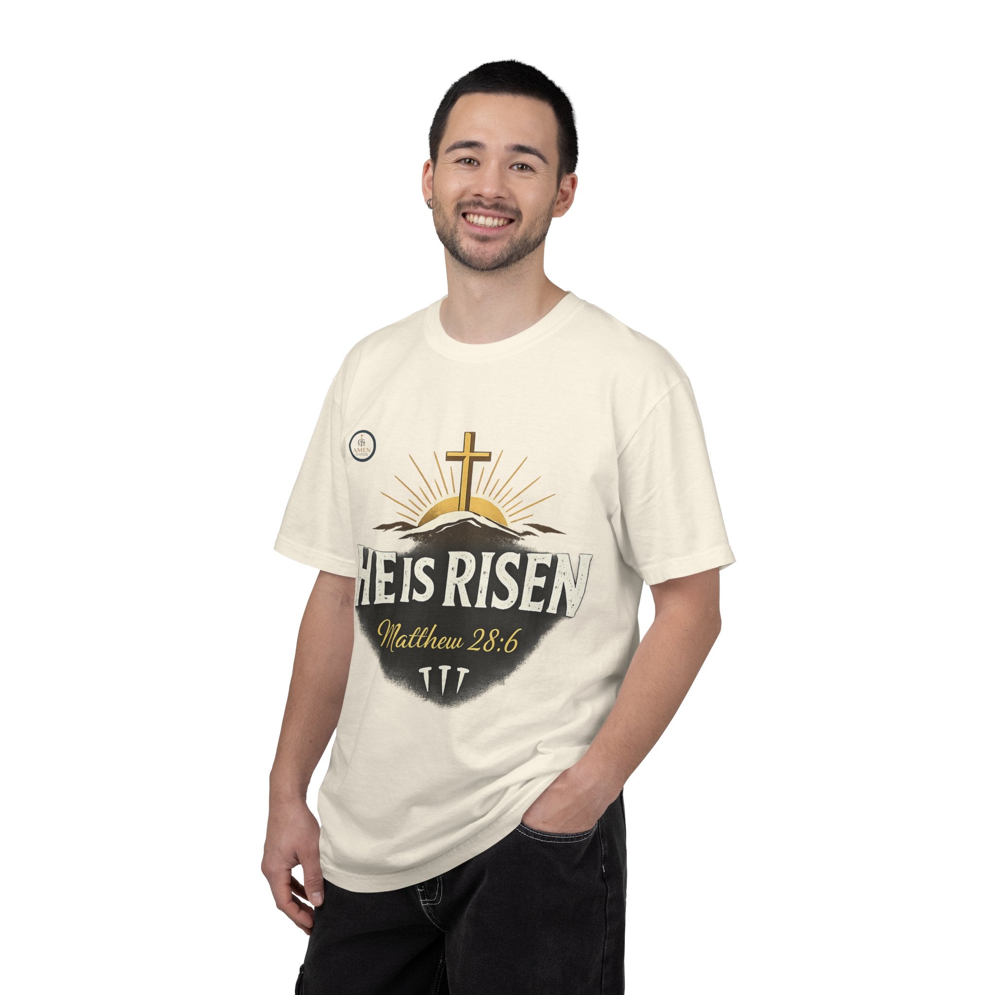 He Is Risen T-Shirt — Matthew 28:6 Easter Christian Tee