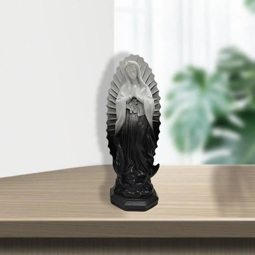 Resin Mary Statue Figure Blessed Mother Ornament Figurine Handmade for Patio Wedding Gift Tabletop Outdoor Decor