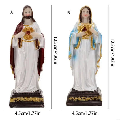 Sacred Mother Holy Father Sculpture Resins Figurine Christian Statue Collectible Ornament Catholic Religious Gift 87HA