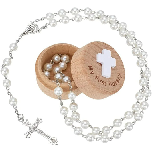Catholic Rosary Beads Plastic Beads Necklace Alloy Y-Necklace Set for Women Men Daily Prayer Travel Everyday Wear