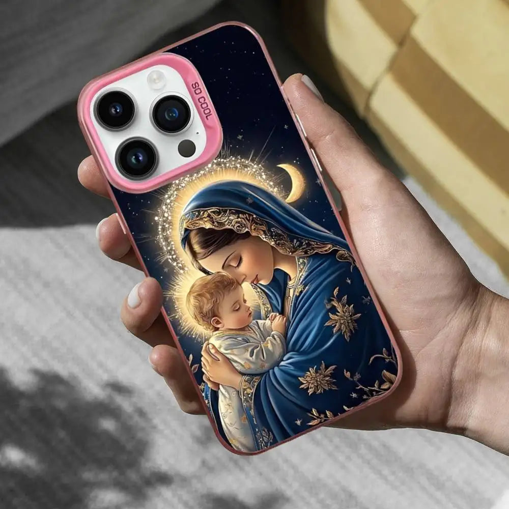 Belief Virgin De Guadalupe Phone Case For iPhone 16,15,14,17,13,12,11,Mini,Pro,SE,XS,MAX Pink Matte Silicone Cover