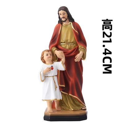 21cm Classical Figure Statue Joseph Jesus Figure Ornament Father's Day Decoration Gift Resin Crafts Figurines Collections Object