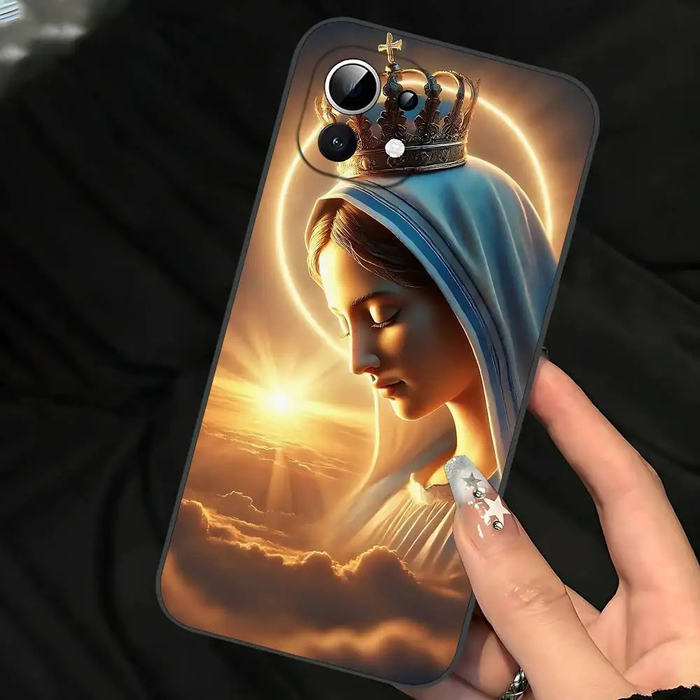 Virgin De Guadalupe Virgen Mary Slim Black Phone Case: Snug Fit For Xiaomi 12,11,12S Ultra & Redmi Note 11,10T,9,9A,8Pro,8T,5G