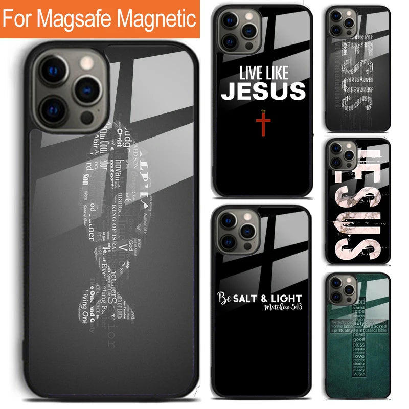 Bible Jesus Christ Christian Quote Phone Case For iPhone 17 Air 16 15 14 12 Pro Max Plus Magsafe Magnetic Wireless Cover