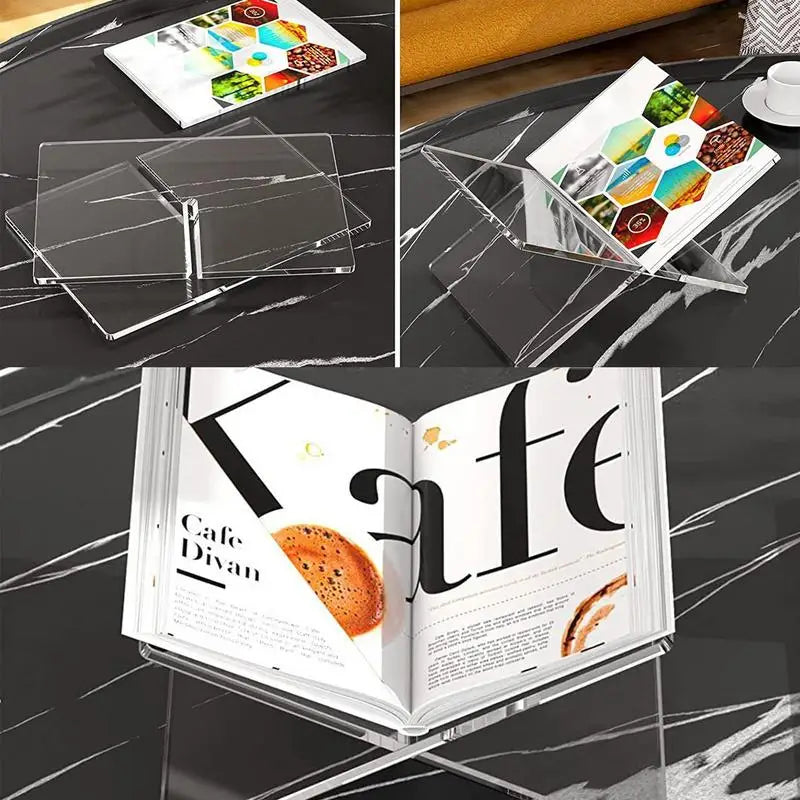 X-Shaped Book Holder Stand Extra Thick Clear Acrylic Book Holder Holder for Displaying Recipe Picture Bibles Textbooks Art Books