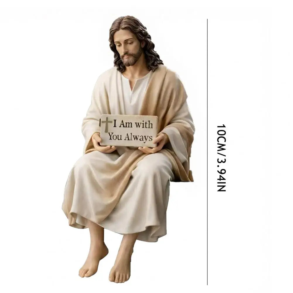 Jesus Figurine Baby Jesus Statue Handmade Jesus Resin Desk Figurine Hand Painted Christian Statue for Car Dashboard Home Office