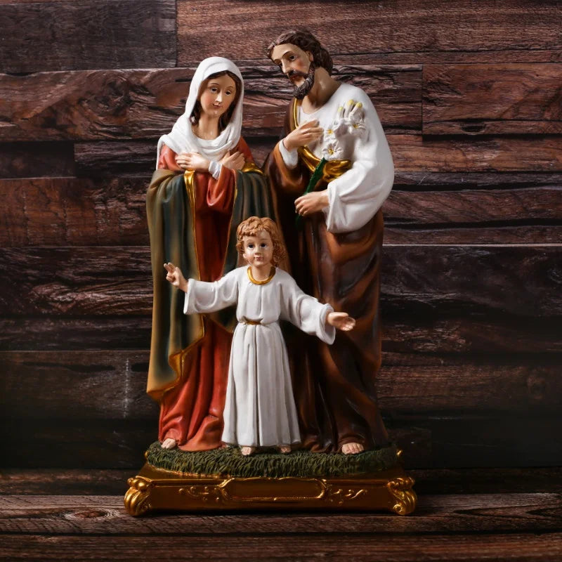 1pc Catholic Christian Jesus Family Statue Figurine Resin Crafts Gifts Home Decoration