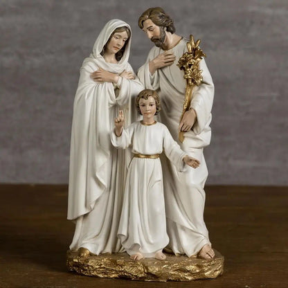 12 Handcrafted Holy Family Nativity, Jesus, Mary, Joseph, Purity & Grace, Home Decor Sculpture