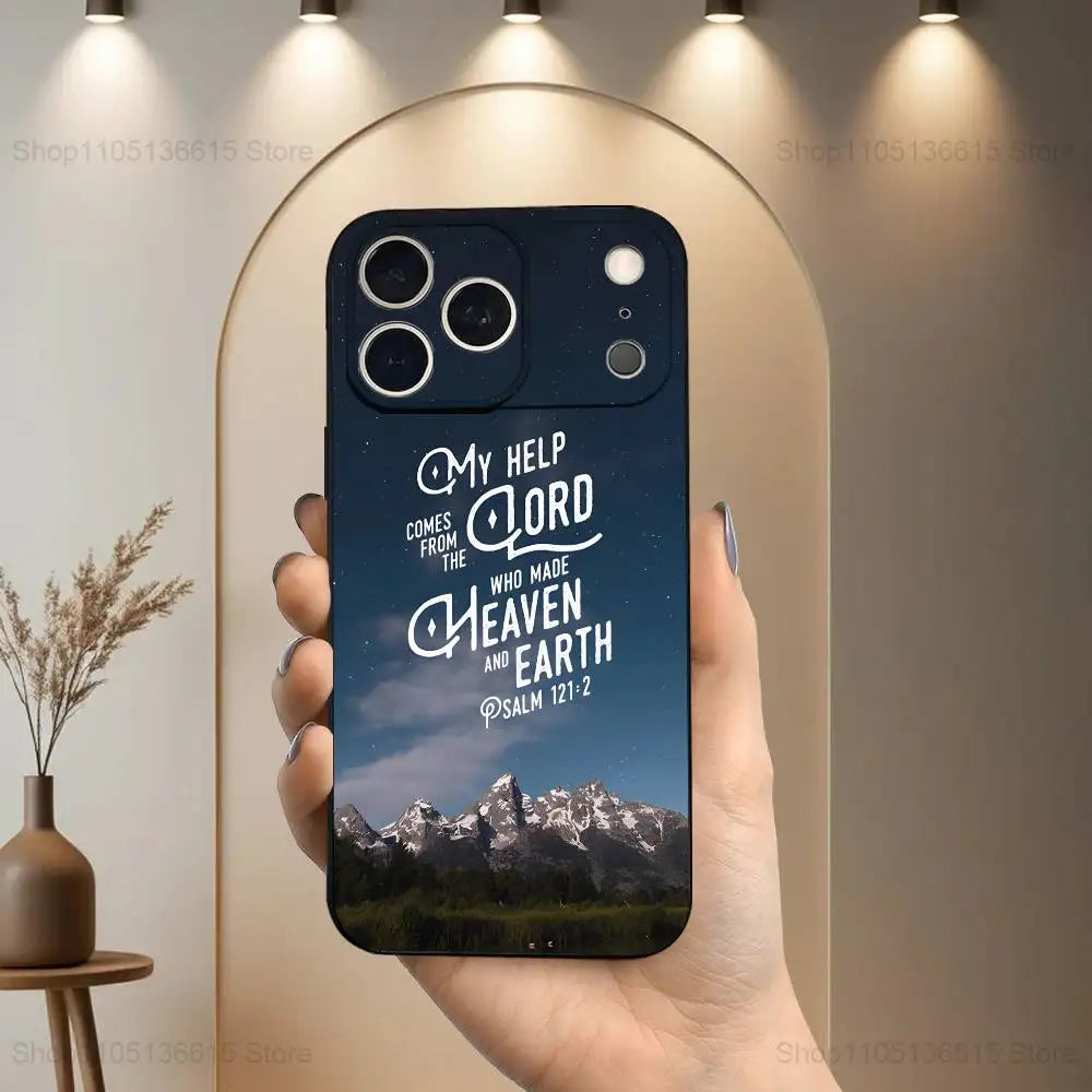 Verses Belief Jesus Bible Case For iPhone 15,16,12,14,17,13,11,Plus,Pro Max,8,7,XR,SE,XS,X,Mini,Soft Silicone Black