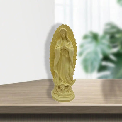 Resin Mary Statue Figure Blessed Mother Ornament Figurine Handmade for Patio Wedding Gift Tabletop Outdoor Decor