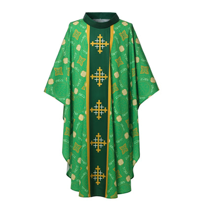 Men's Church Pastor Celebrant Chasuble Priest Vintage Robe Gown Cape Cassock Vestment