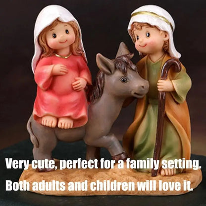 Catholic Holy Family Statue Religious Gift,Christmas Home Decors,Collectables Decorative Figurine Renaissances Sculptures A2BB
