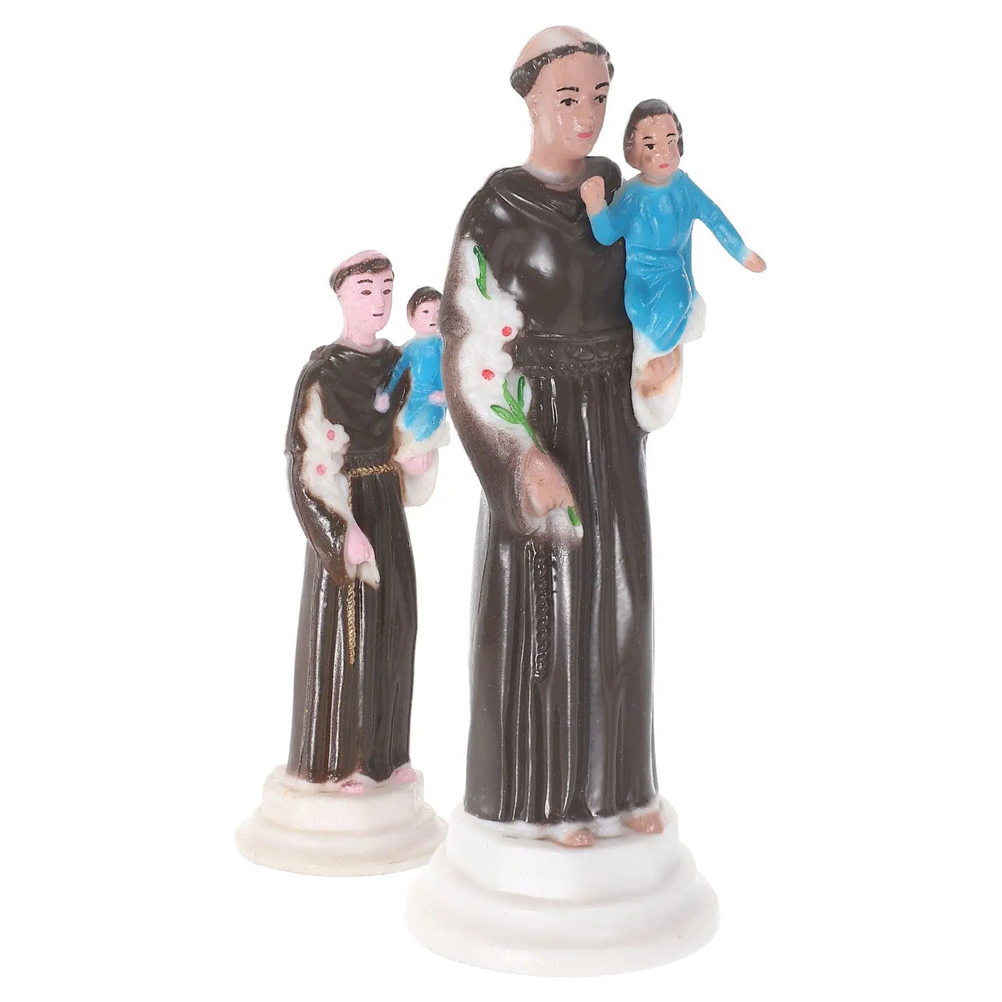 2Pcs Catholic Religious Ornament European Style Holy Sculpture Handmade Jesus Statue for Shelf Table Desktop Home Church