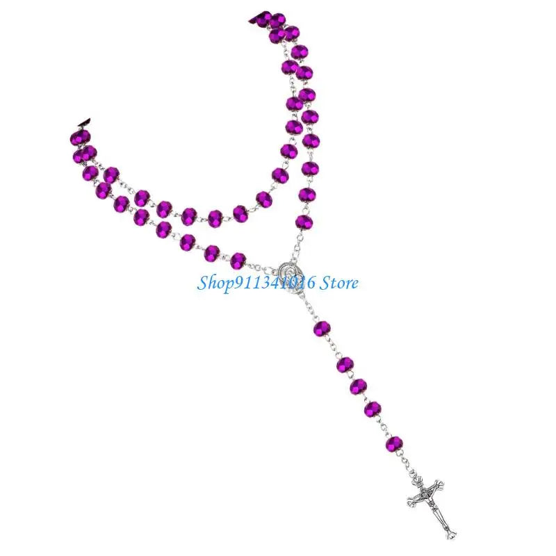 Crystal Beads Rosary Catholic Necklace Rosary First Communion Rosary Gift