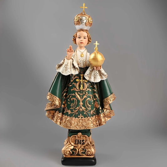 8.26''H Child of Prague Colored Resin Statue Christmas Figurines Decor Figurines Holiday Sculpture Tabletop Scenes Festival Gift
