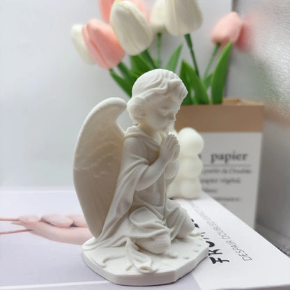 1 3D Printed Prayer Angel Statue, Kneeling Prayer Angel Sculpture Ornament, Angel Girl Decoration Ornament Artistic Angel Statue