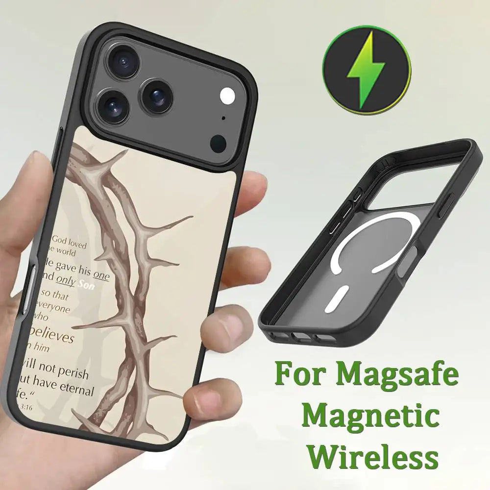 Verses Belief Jesus Bible Phone For iPhone 17,12,11,16,15,13,14,Pro,Max,Plus,Mini, For Magsafe,Magnetic Wireless Charging Case