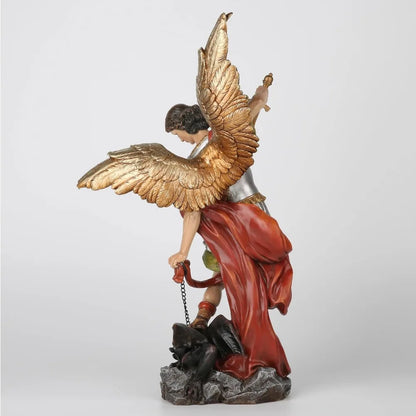 BC Catholic St. Michael Statue, 17 H Archangel Figure, Indoor Statue,Patron of Exorcism & Spiritual Defense, Collectable Figurin