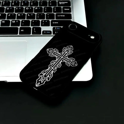 Orthodox Cross Phone Case For IPhone 12-17 Air Plus Pro Max Satin Glossy Colorful Great Gift