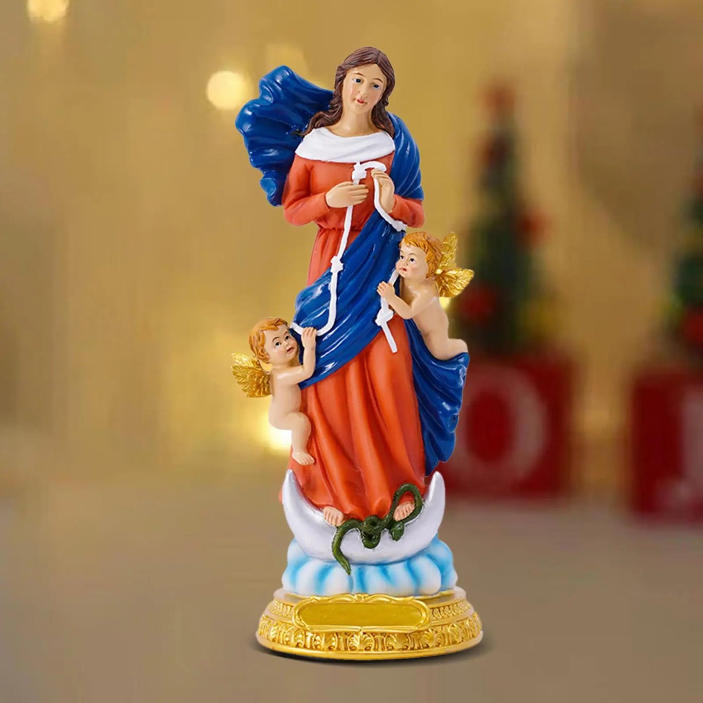 Resin Figures Mother Statue Decor Christmas Collectible Angel Sculpture
