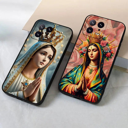 Virgin De Guadalupe Virgen Mary Slim Black Phone Case: Snug Fit For Xiaomi 12,11,12S Ultra & Redmi Note 11,10T,9,9A,8Pro,8T,5G