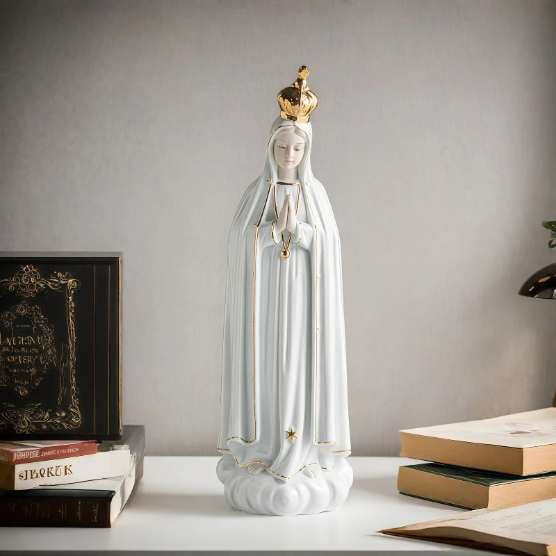 Our Lady of Fatima Ceramic Statue - Sacred Artifacts Home Decor Family Rose Church Holy Ornament