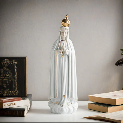Our Lady of Fatima Ceramic Statue - Sacred Artifacts Home Decor Family Rose Church Holy Ornament