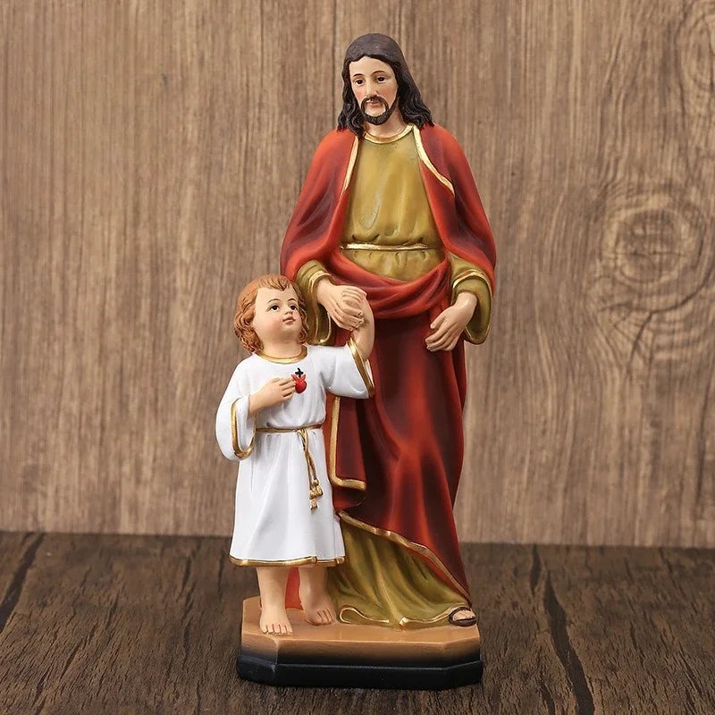 21cm Classical Figure Statue Joseph Jesus Figure Ornament Father's Day Decoration Gift Resin Crafts Figurines Collections Object