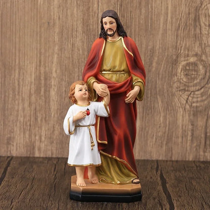 21cm Classical Figure Statue Joseph Jesus Figure Ornament Father's Day Decoration Gift Resin Crafts Figurines Collections Object