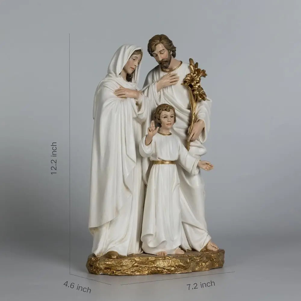 12 Handcrafted Holy Family Nativity, Jesus, Mary, Joseph, Purity & Grace, Home Decor Sculpture