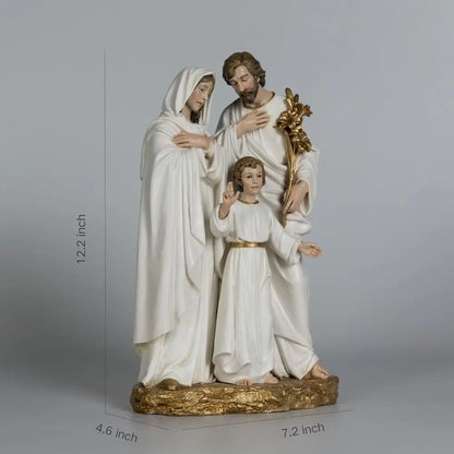 12 Handcrafted Holy Family Nativity, Jesus, Mary, Joseph, Purity & Grace, Home Decor Sculpture