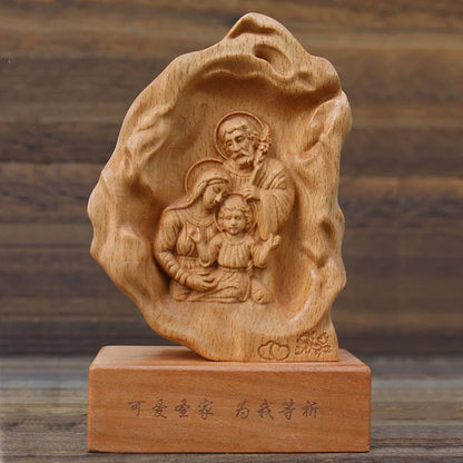 Solid Wood Carving of Our Lady of God, Saint Joseph Statues, Catholic Christ, Jesus Ornament, Home Decor Crafts, Church Suppli