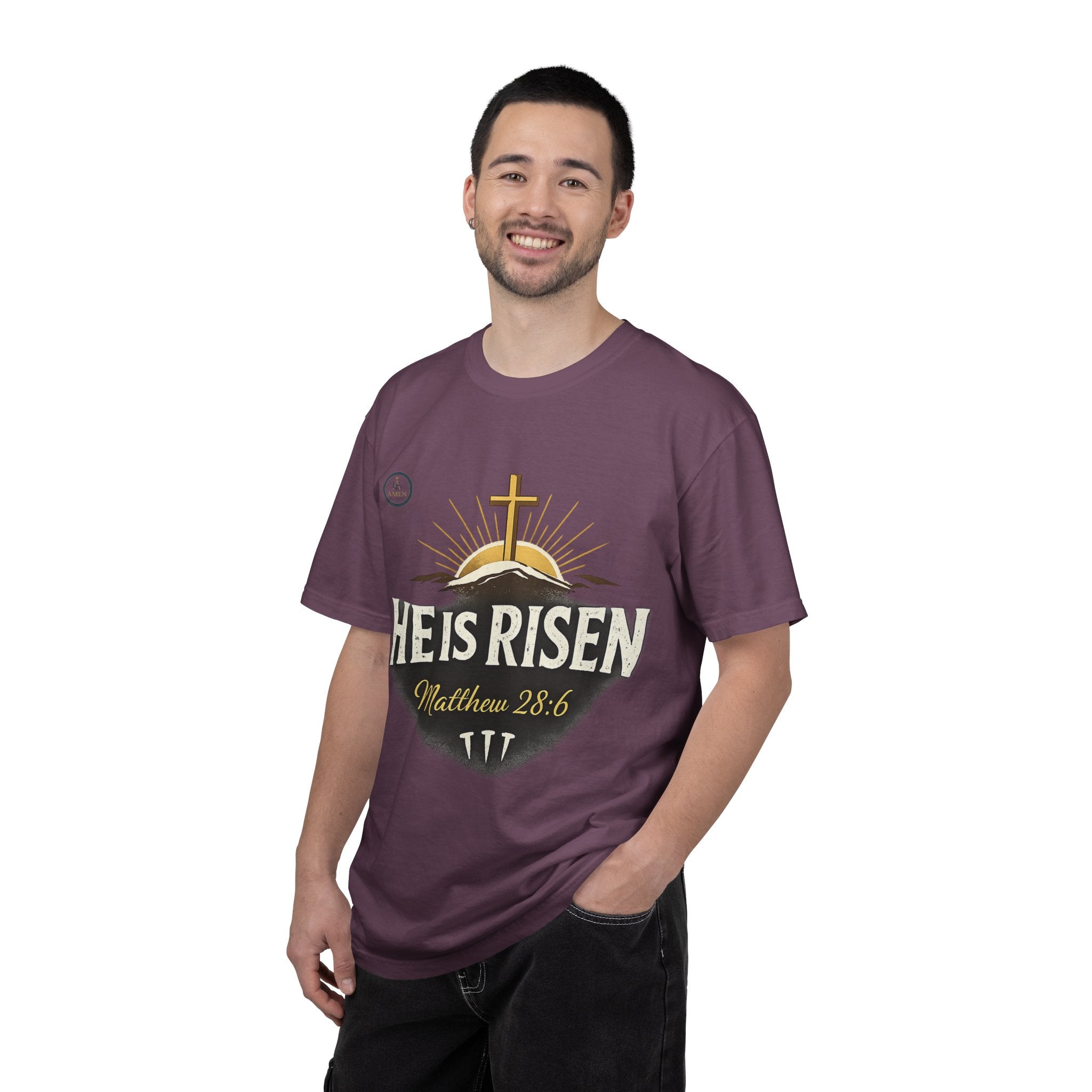 He Is Risen T-Shirt — Matthew 28:6 Easter Christian Tee