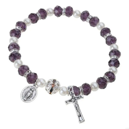 Rosary Bracelet Elastic Bead Jewelry Men Hand Decoration Supplies
