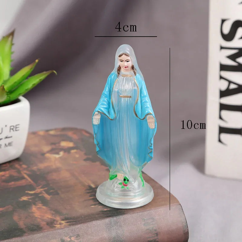 Catholic Virgin Mary Statue Figure Handmade Figurine Religious Gift Xmas Desktop Home Decorative Ornaments