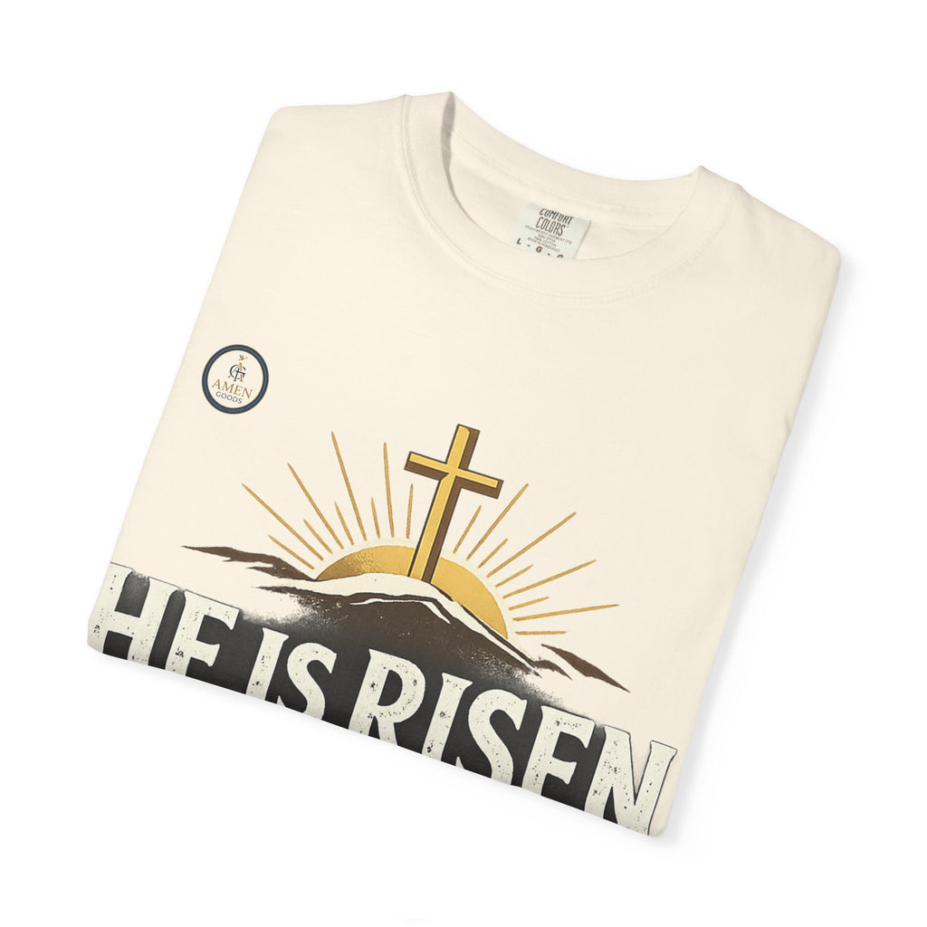 He Is Risen T-Shirt — Matthew 28:6 Easter Christian Tee