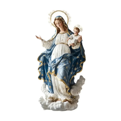 Virgin Mary & Infant Jesus Statue Christmas Nativity Scene Desktop Decorative Ornament