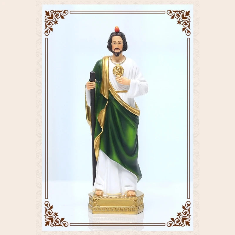 F92B Jude Statue Catholic Christian Hand Painted Holy Religious Figurine for Home Bedroom Church Decoration Gift