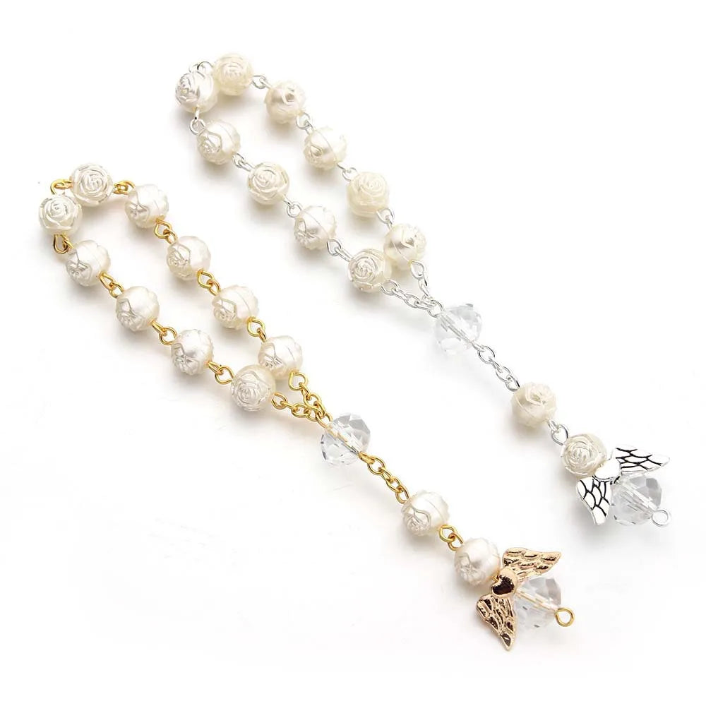 10/20/50pcs Religious Ornaments Religion Catholic Communion Cup Gift Angel Baptism Rosary Bracelet Bead
