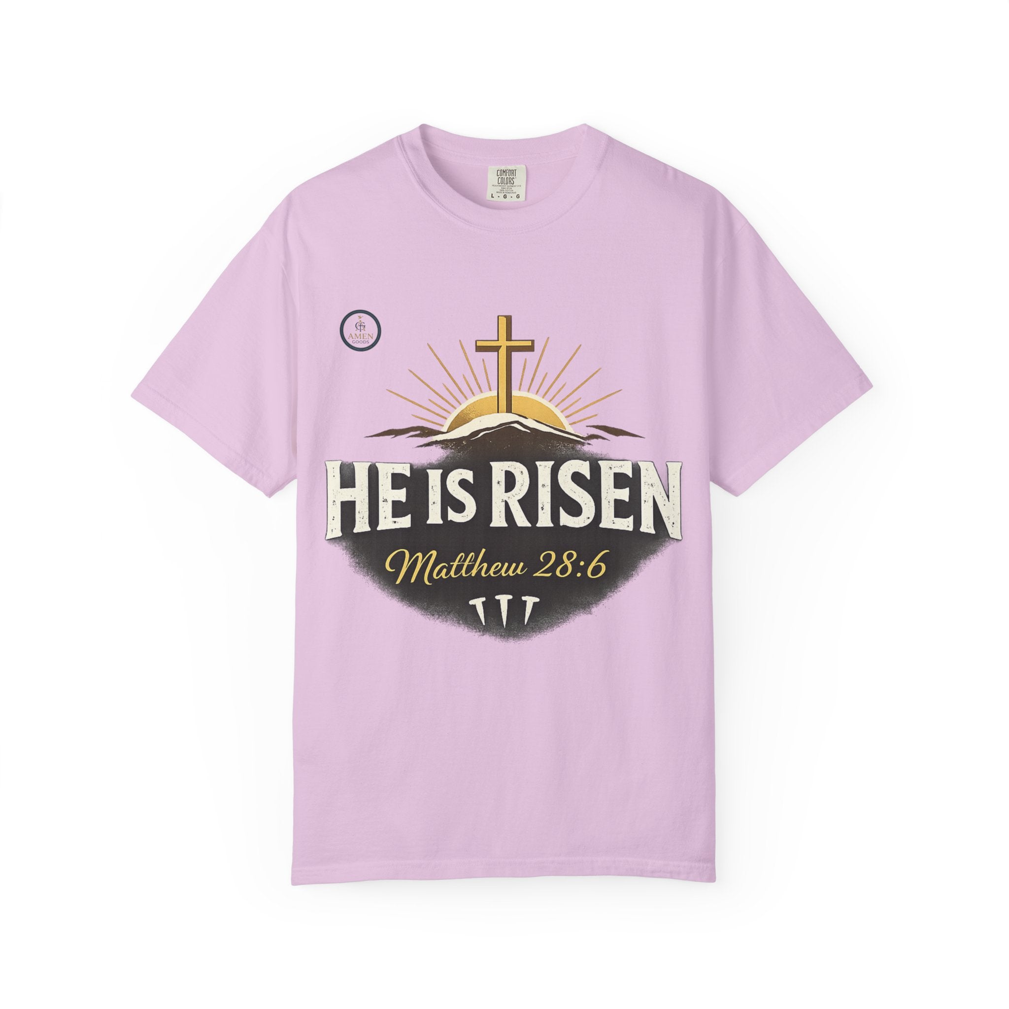 He Is Risen T-Shirt — Matthew 28:6 Easter Christian Tee