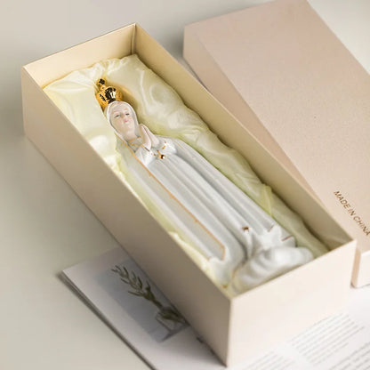 Our Lady of Fatima Ceramic Statue - Sacred Artifacts Home Decor Family Rose Church Holy Ornament