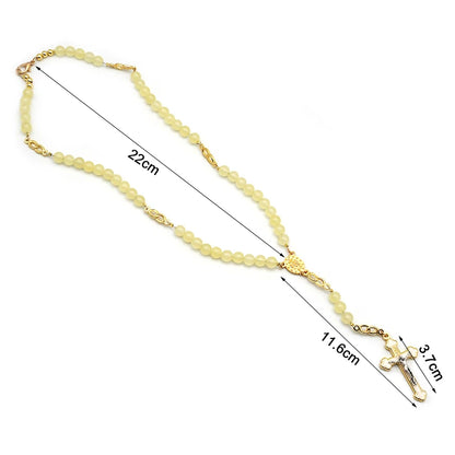 Citrine Marriage Virgin Mary Rose Rosary Catholic Relic chapelet catholique Crystal jesus cross necklace religious jewelry Gifts