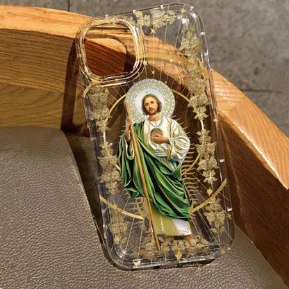 Saint Jesus Print Clear Phone Case For IPhone 16 16E 15 14 13 11 12 Pro Max X XS XR 7 8 16 Plus SE2020 Shockproof Soft TPU Cover