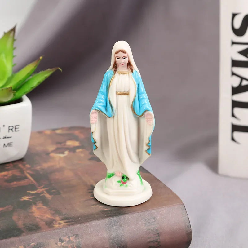 Catholic Virgin Mary Statue Figure Handmade Figurine Religious Gift Xmas Desktop Home Decorative Ornaments