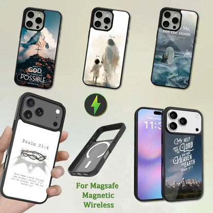 Verses Belief Jesus Bible Phone For iPhone 17,12,11,16,15,13,14,Pro,Max,Plus,Mini, For Magsafe,Magnetic Wireless Charging Case