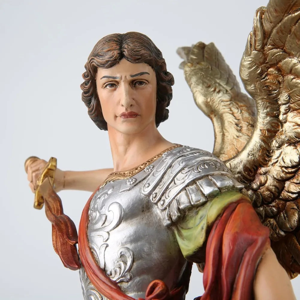 BC Catholic St. Michael Statue, 17 H Archangel Figure, Indoor Statue,Patron of Exorcism & Spiritual Defense, Collectable Figurin